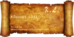 Kőszegi Lili névjegykártya