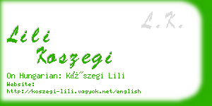 lili koszegi business card